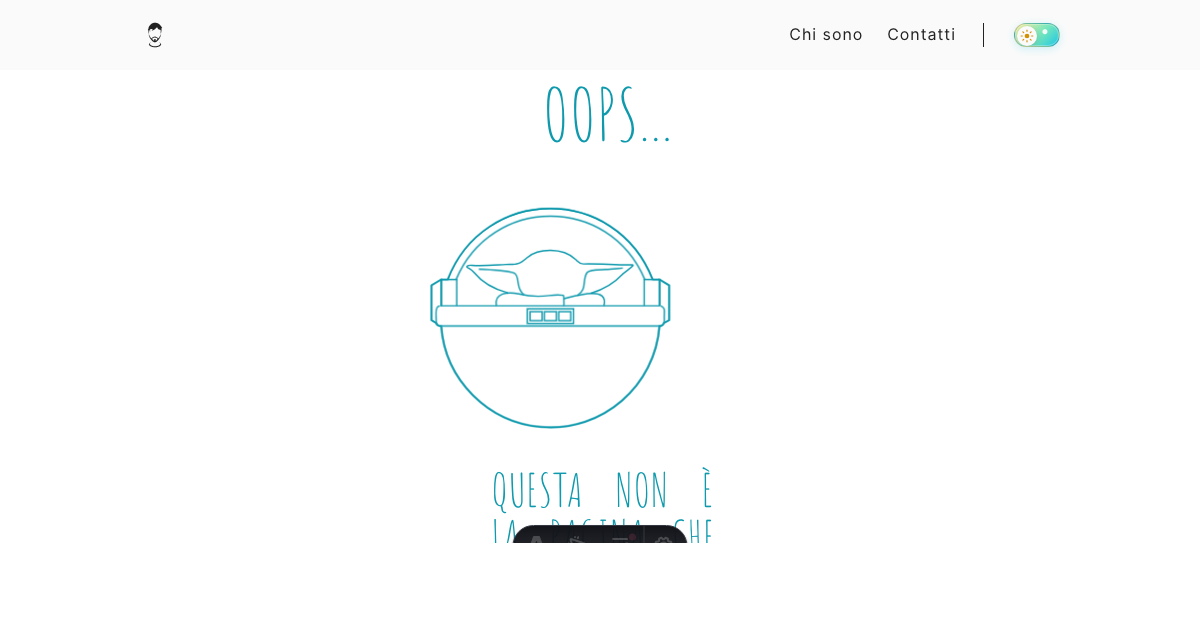 Screenshot della pagina 404 di mariocali.im