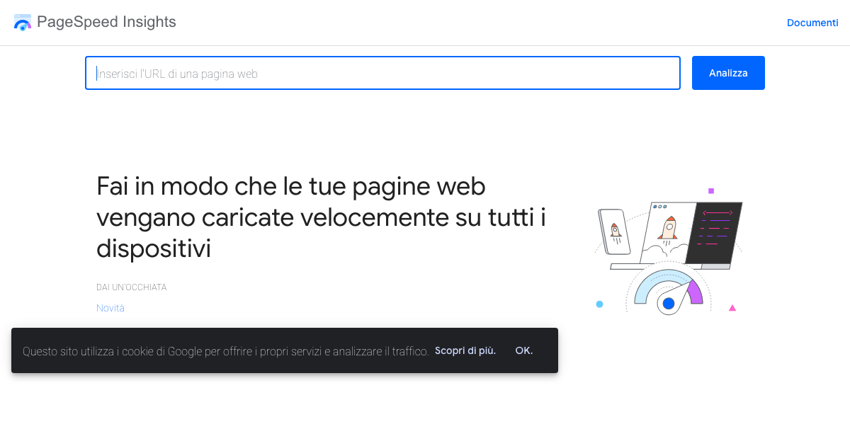 Anteprima del link PageSpeed Insights