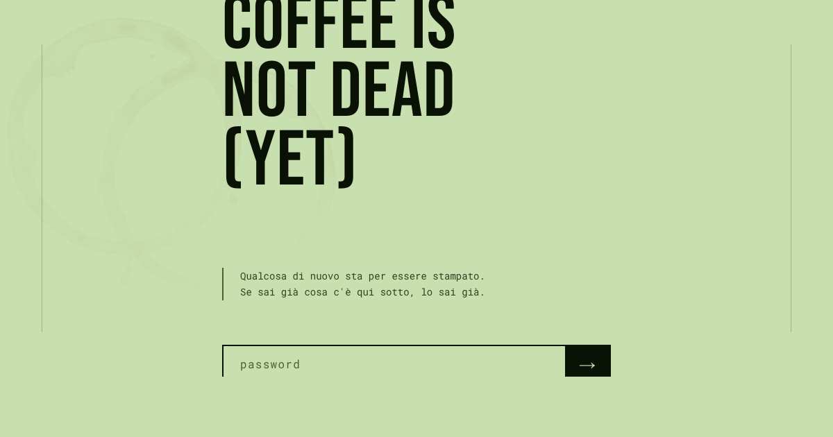 Screenshot del sito zine.coffee